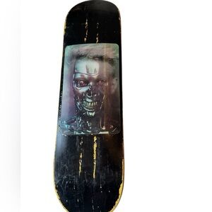 Retro Wooden Skateboard Deck Moving Terminator Robot Horror Graphic Wall Hanger